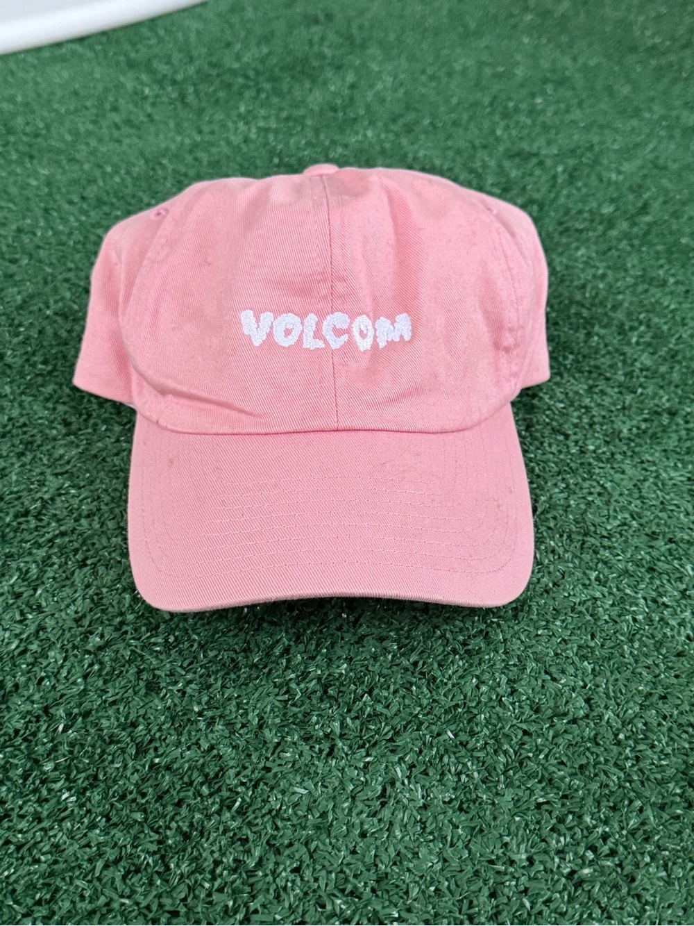 Volcom True To This Pink Dad Hat Embroidered Logo 100% Cotton Adjustable Women’s